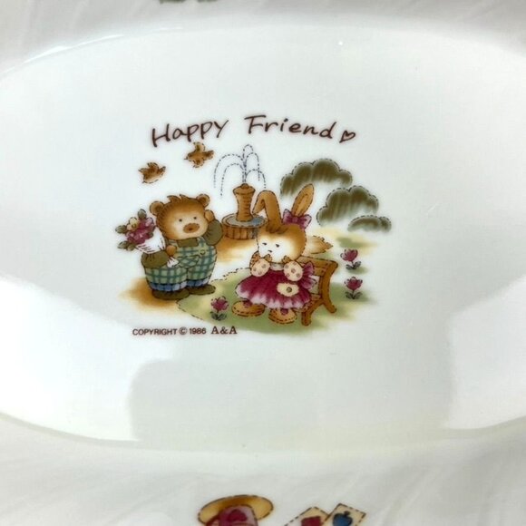 Vintage 1986 A&A Happy Friend  Bunny Serving Dish Easter Decorative Porcelain - Picture 2 of 7
